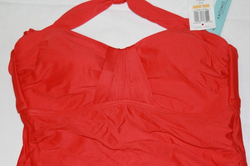 Antonio Melani Womens New $76 Tankini Halter Swimsuit Bikini Tank Top S 4 6 Red - Picture 3 of 7