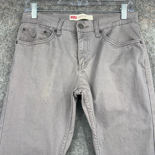 Levi's 511 Pants Youth Size 16 Reg 28x28 Gray Regular Fit Straight Cotton Blend - Picture 2 of 13