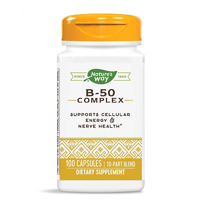 Nature's Way Vitamin B-50 Komplex 100 Kapseln, Energie & Stoffwechsel Unterstützung USA