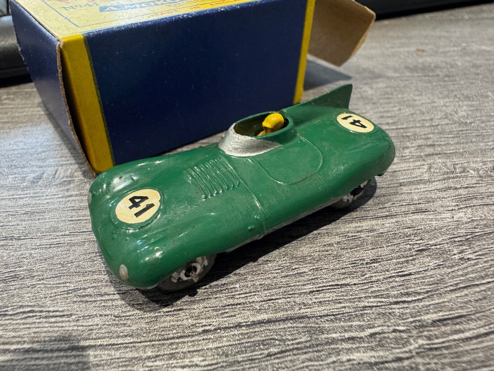 Matchbox Lesney 41 Green Jaguar D Type Racing No. 41 VG Original Box