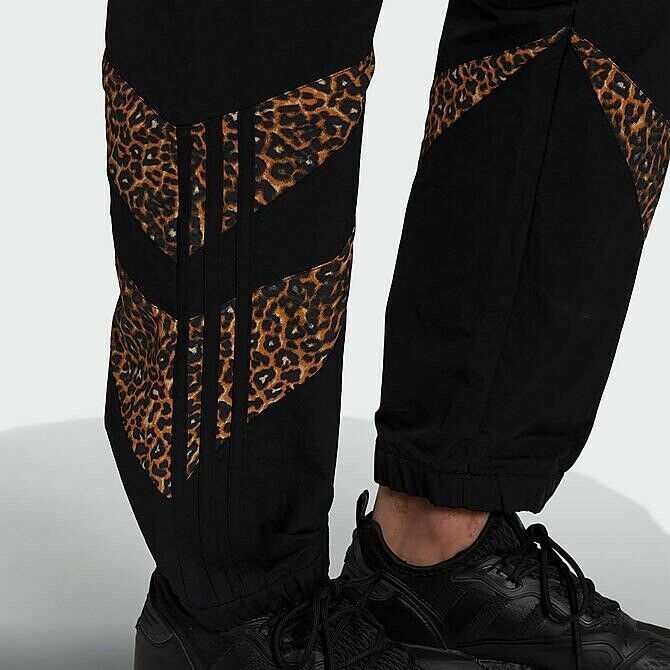 Adidas Originals TP Track Pants Animal Print Leopard Black Joggers 
