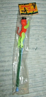 vintage monkey on a stick toy