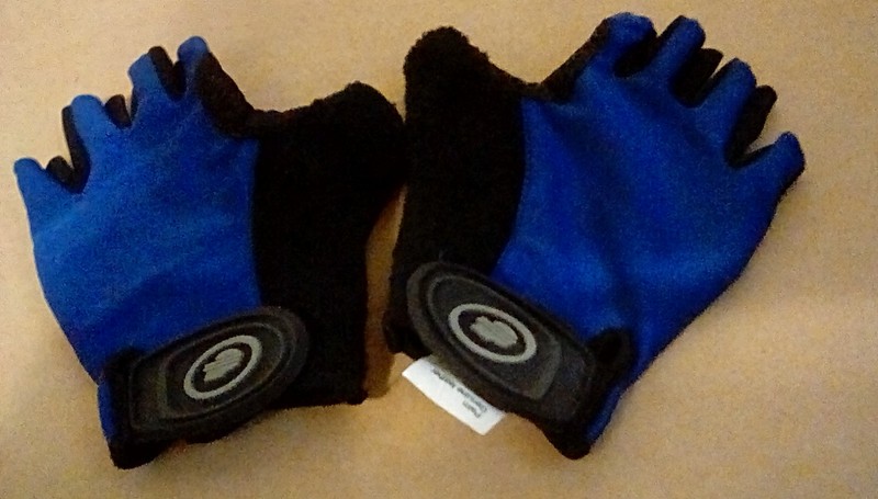 PERFORMANCE BICYCLE BLUE/BLACK LADIES PADDED CYCLING GLOVE SMALL EUC