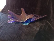 Centro Tavola Vetro blu Murano Massiccio sommerso anni '60