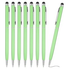 Ballpoint Pen with Stylus Tip, 8Pcs Black Ink Stylus Pen, Light Green