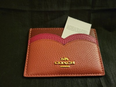 Coach Heart Slim Line Card Case NWT