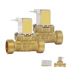 Lot de 2 électrovannes NC G3/4" 12 V 2 voies d'entrée d'eau en laiton électro...