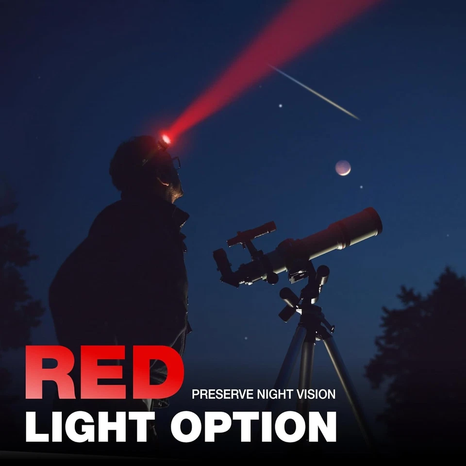 Mossy Oak 600 流明可充电 LED 车头灯带白色和红色灯 — 第 4/4 张图片