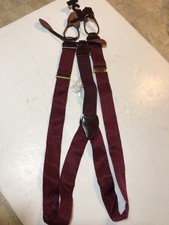 100 Silk Suspenders Burgundy Button-on 1 3/8" NEW w/Tags Plain Clothing Amish