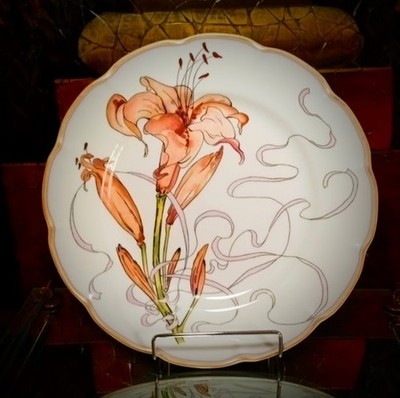 Vtg Haviland LILY Fleur Et Rubans Limoges By Felix Bracquemond Ltd Ed. 10 Dia
