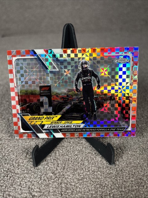 2021 Topps Chrome F1 Lewis Hamilton Grand Prix Winner Spain 1/5 Red Checker #14