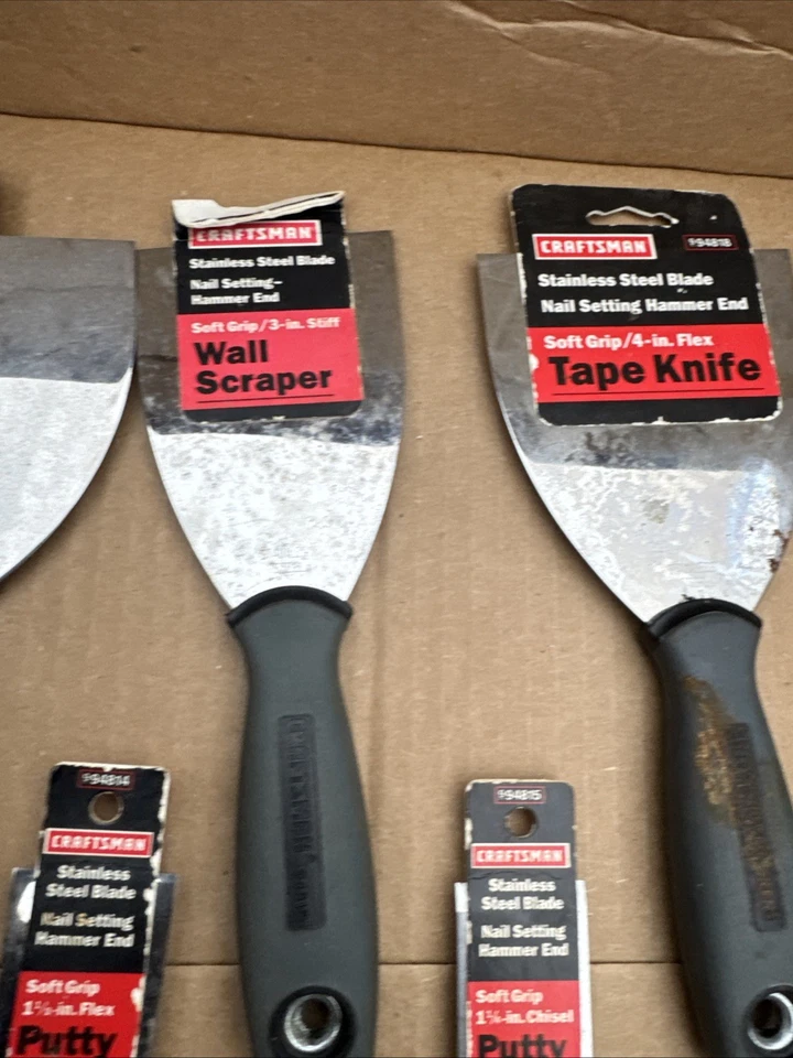 Lote de 7 piezas Sears Craftsman EE. UU. Feo Nos Cinta Raspadora de Pared Cuchillo Masilla 94819 94818 Foto 4 de 4