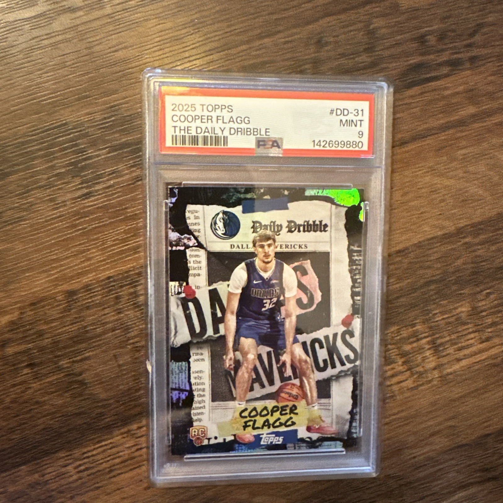 2025 TOPPS THE DAILY DRIBBLE #DD-31 COOPER FLAGG ROOKIE RC PSA 9