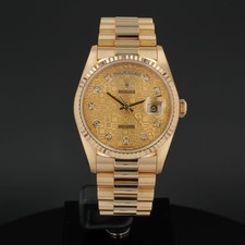 Rolex Day-Date 36 18238 Wristwatch, Yellow Gold, Champagne Jubilee Diamond Di...