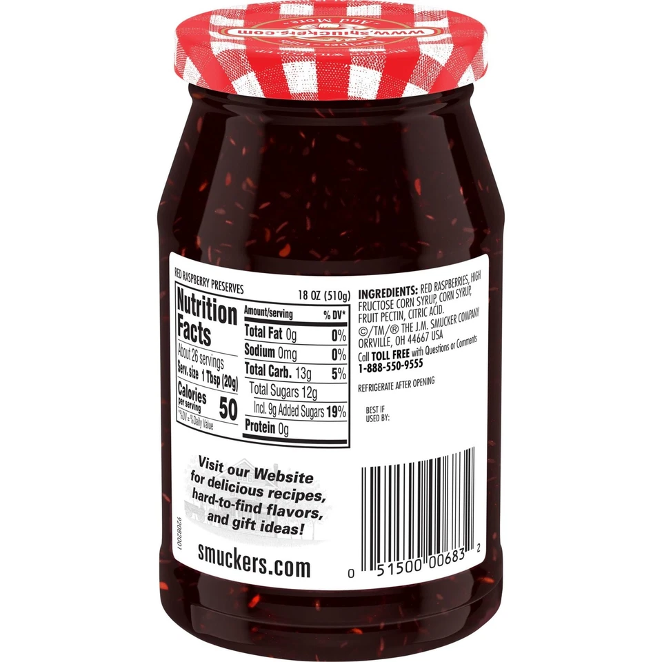 Smucker's Red Raspberry Preserves, 18 Ounces - Image 2 of 4