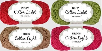 DROPS Cotton Light Yarn DK Cotton Blend   Sweater Quantity   Choose Color