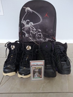 Jordan Black Shoes, NBA All-Star Trading Card & Backpack - Michael Jordan