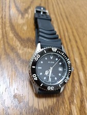 ALBA Waterproof Seiko Diver Watch Black Rubber Strap Tested Condition