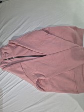 Pink Jogger Zip-Up Hoodie and Sweatpants Set Women's Size M 2 Piece Outfit