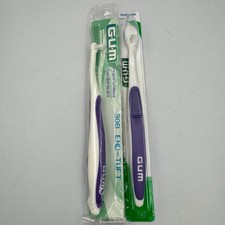 GUM Specialty Toothbrush Purple 308 End-Tuft 2-Pack NEW