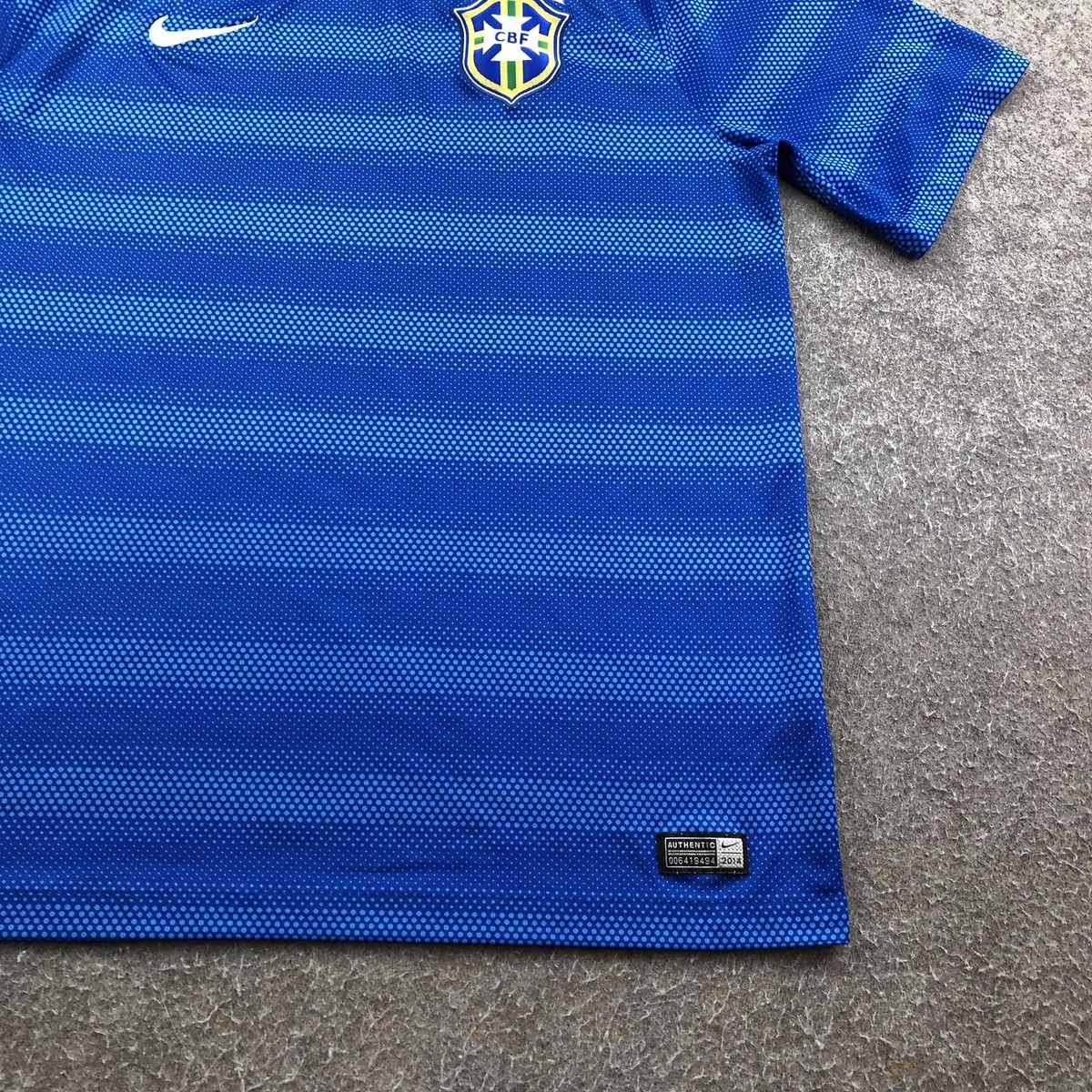 Brazil National Team Jersey Mens Large Blue Soccer Nike Dri Fit