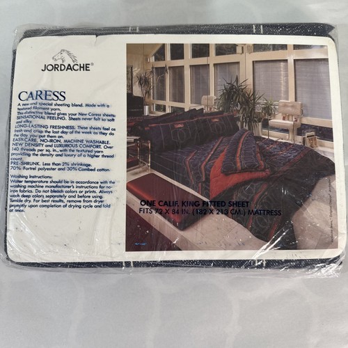 Juego de sábanas vintage Burlington Jordache Jean estampado de bolsillo California King caricia - Imagen 9 de 20