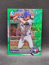 2022 Bowman Chrome Draft JOSH KASEVICH green sparkle refractor  46/99 - RC - 1st