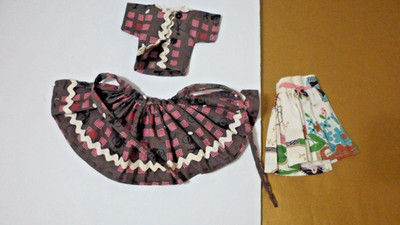 2 HOMEMADE PRINT SKIRTS TOP CLONE FIT 10'' clothes JILL LMR CIRCLE P