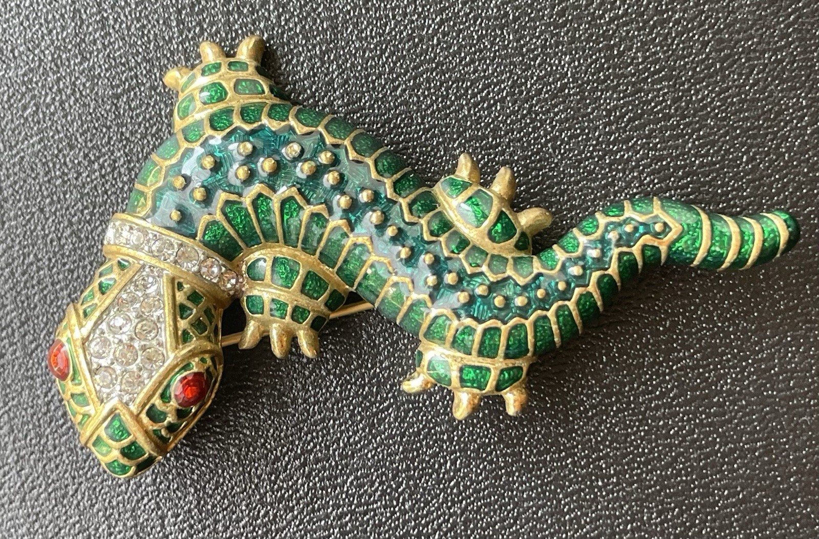 Vintage Kenneth Jay Lane KJL Salamander Enamel Cr… - image 1