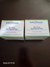 Safe And Simple No Sting Barrier Film 25 Individual Wrap 2 Boxes (50) Wipes
