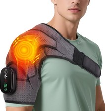 Electric Shoulder Massager Rotator Cuff Support Brace Heat Vibration Pain Relief
