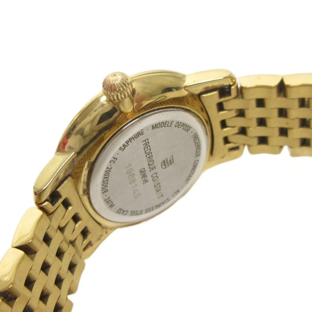 FREDERIQUE Constant Slimline Analog Quartz Wristwatch Diamond Bezel White Dial image 5