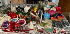 Large Lot Vintage Christmas Craft Supplies Miniatures Bottle Brush Ribbon 6 