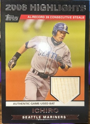 2007 TOPPS SEASON HIGHLIGHTS ICHIRO GAME USED BAT MARINERS