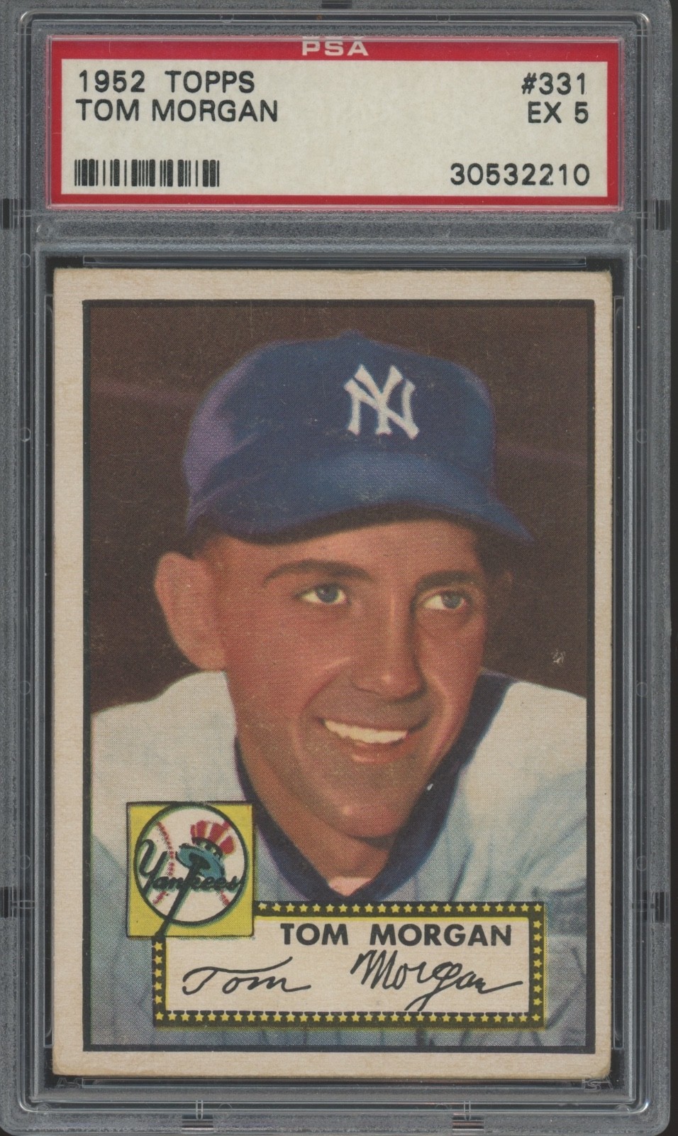 1952 Topps Baseball Set-Break #331 Tom Morgan High Number EX PSA 5