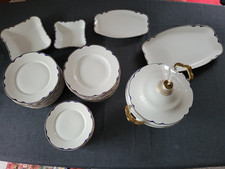 K&A Krautheim Selb Bavaria Elfenbein Goldrand kobaltblau für 12 Personen