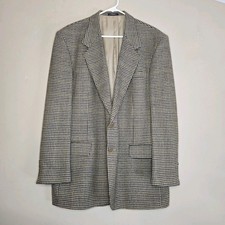 Stafford Houndstooth Wool Sport Coat - Blazer - Men's 46L - Made in USA