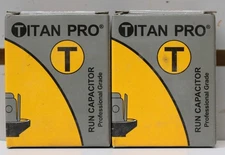 Lot of 2 Titan Pro TOCF3 Motor Run Capacitors 3 MFD Oval 440/370 VAC