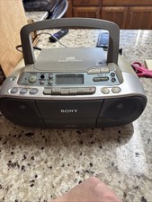 Vtg Sony CFD-S01 CD Radio Cassette Boombox Mega Bass CD-R RW Audio Works Read