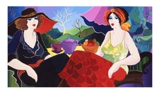 Patricia Govezensky- Original Giclee on Canvas "Rest in The Village"