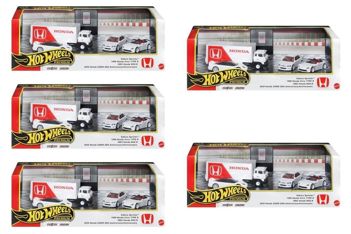 Set of 5 Hot Wheels Premium Diorama Collector Set Honda Type