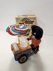 Suzuki & Edwards Popcorn Vendor Bear Battery Operated Tin Litho Japan Works! B4