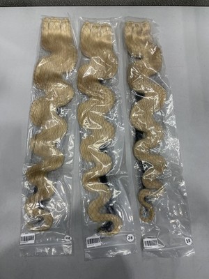 613 Blonde Body Wave Human Hair Extensions 3 Bundles, 28''