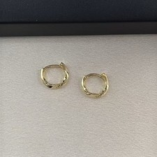 13mm Small Hoop Earrings for Women Irregularly Twisted Design Gold Hoo