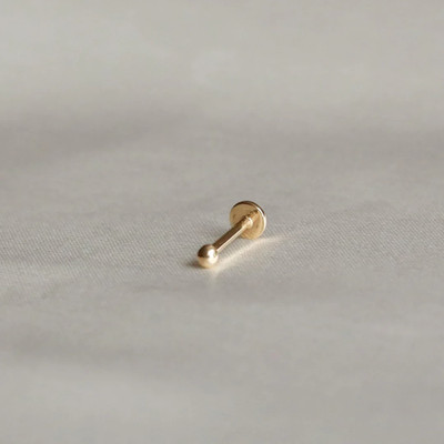 Astrid & Miyu 18ct Gold Single Plated Ball Piercing Stud - Brand New