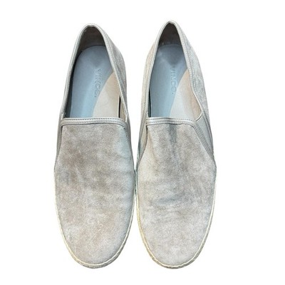 Vince Shoes Womens Size 8 Gray Suede Espadrille Slip On Flats Casual Comfort