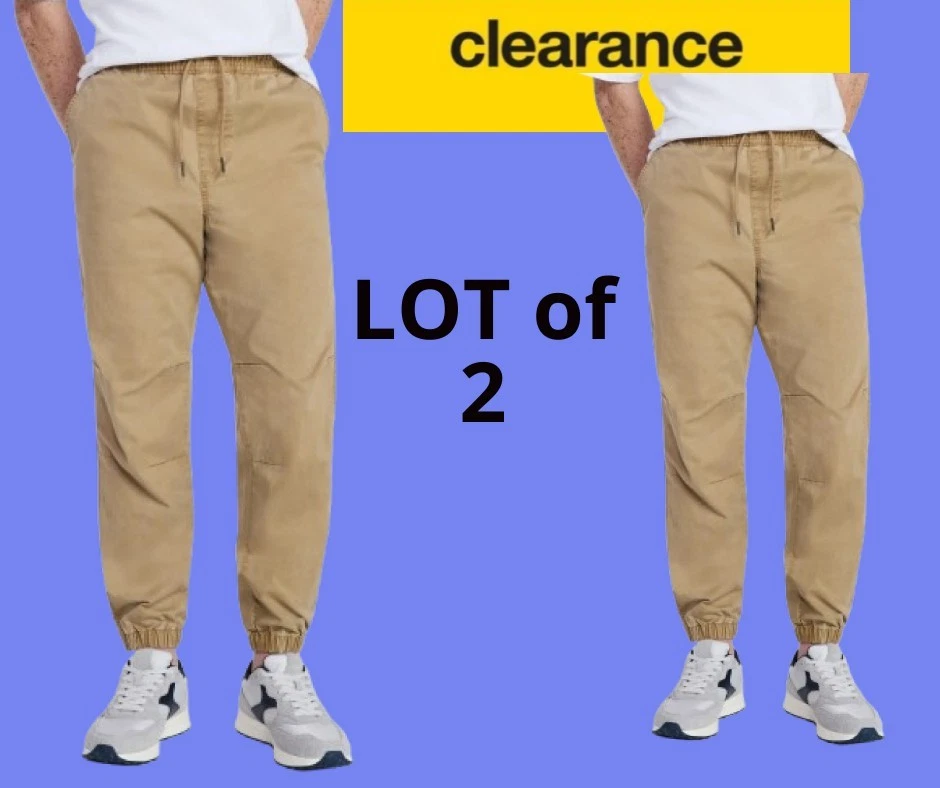 LOT of 2 No Boundaries Men Straight Fit Jogger Pant Size XL (40-42 Urban Khaki