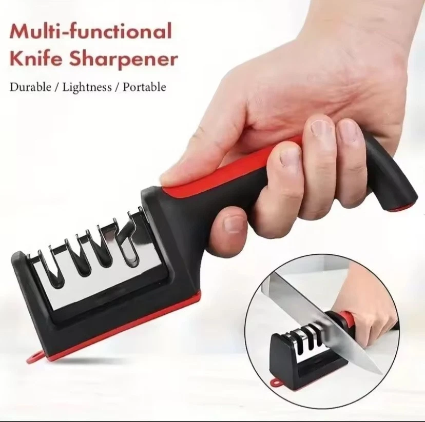 Easy and Fast Knife Sharpener, 3-Stage Sharpening System for Kitchen Knives with