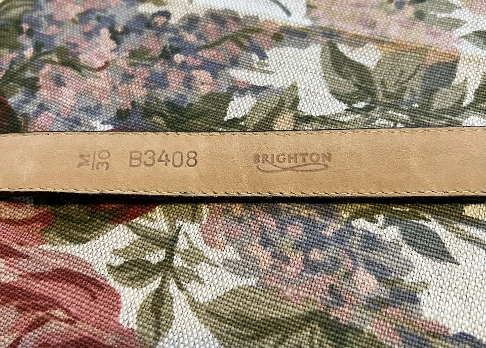 Brighton Vintage Marrón Repujado Cuero Reptil Hebilla Plateada Talla M30 Foto 4 de 4