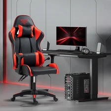 Red Ergonomic Gaming Chair with 4D Armrests, Lumbar Support, Recliner